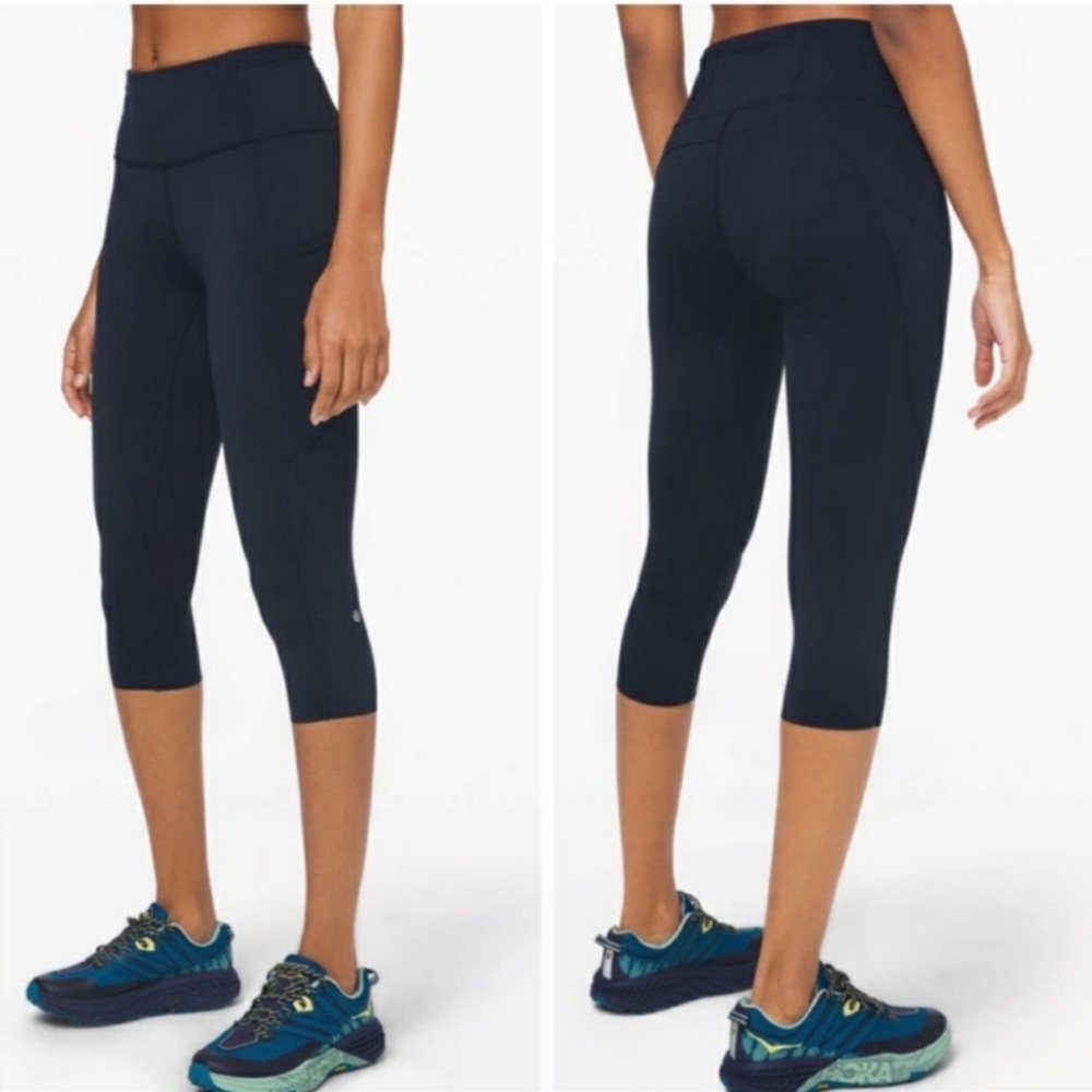 Lululemon Fast & Free Crop II 19” Non-Reflective In True Navy Size 6 - Picture 1 of 11